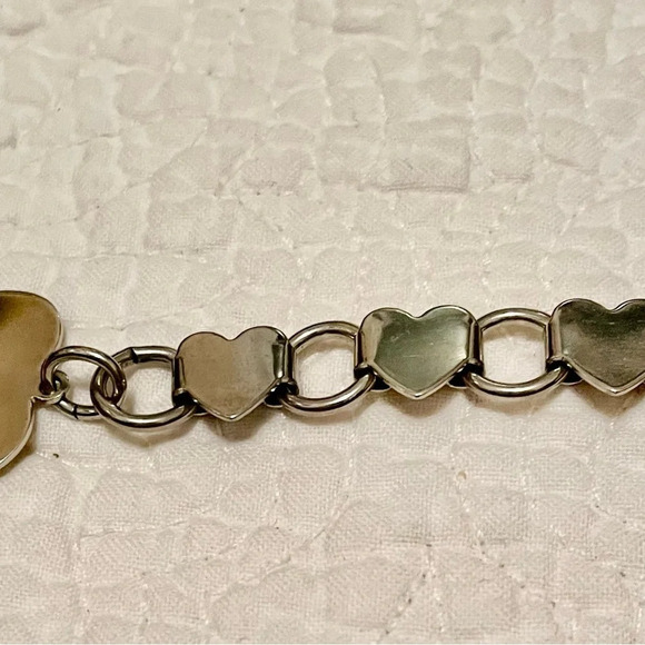 Vtg 1950s metal belt. Hearts adjustable w/ dangling heart. 26-32 inch waists. main image 5